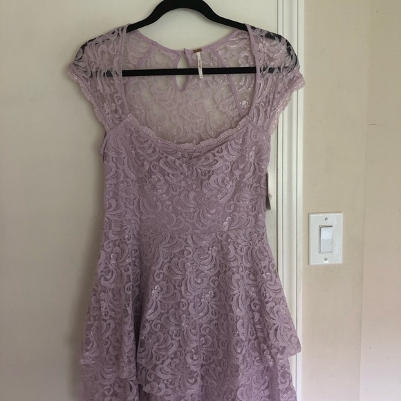 Free People Lavender Lace Skater Dress - Picture 2 of 3